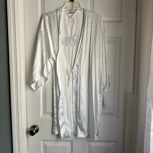 Linea Donatella Mrs Satin Robe Bridal Wedding Size L - Picture 4 of 5